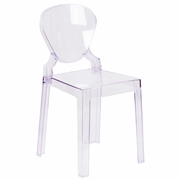 GHOST CHAIR WITH TEAR BACK IN TRANSPARENT CRYSTAL: <font color=green>FREE SHIPPING!</font>