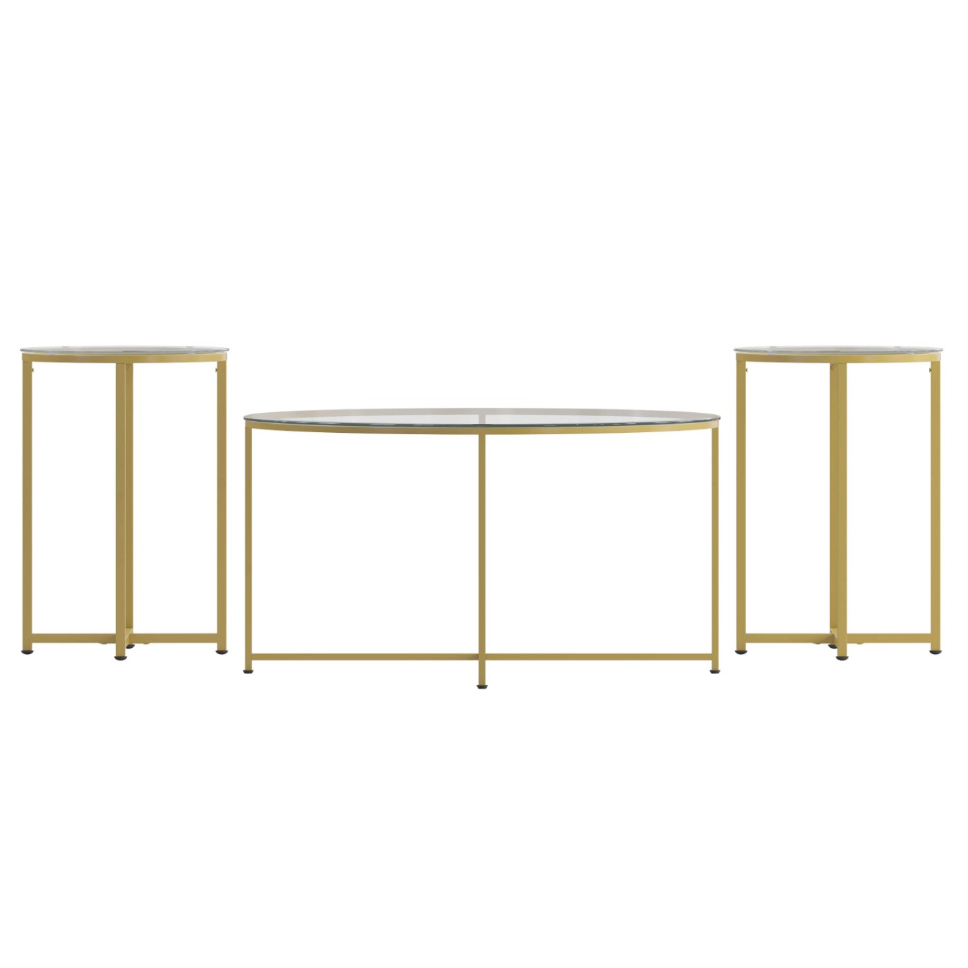 GREENWICH COLLECTION COFFEE AND END TABLE SET - CLEAR GLASS TOP WITH BRUSHED GOLD FRAME - 3 PIECE OCCASIONAL TABLE SET: <font color=green>FREE SHIPPING!</font> GREENWICH COLLECTION COFFEE AND END TABLE SET - CLEAR GLASS TOP WITH BRUSHED GOLD FRAME - 3 PIECE OCCASIONAL TABLE SET: <font color=green>FREE SHIPPING!</font>