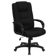 HIGH BACK BLACK FABRIC EXECUTIVE SWIVEL OFFICE CHAIR WITH ARMS <font color=green>FREE SHIPPING!</font>