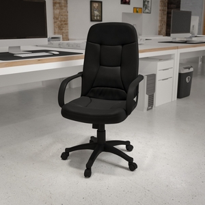 High Back Black Glove Vinyl Executive Swivel Office Chair