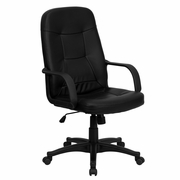 HIGH BACK BLACK GLOVE VINYL EXECUTIVE SWIVEL OFFICE CHAIR WITH ARMS: <font color=green>FREE SHIPPING!</font>