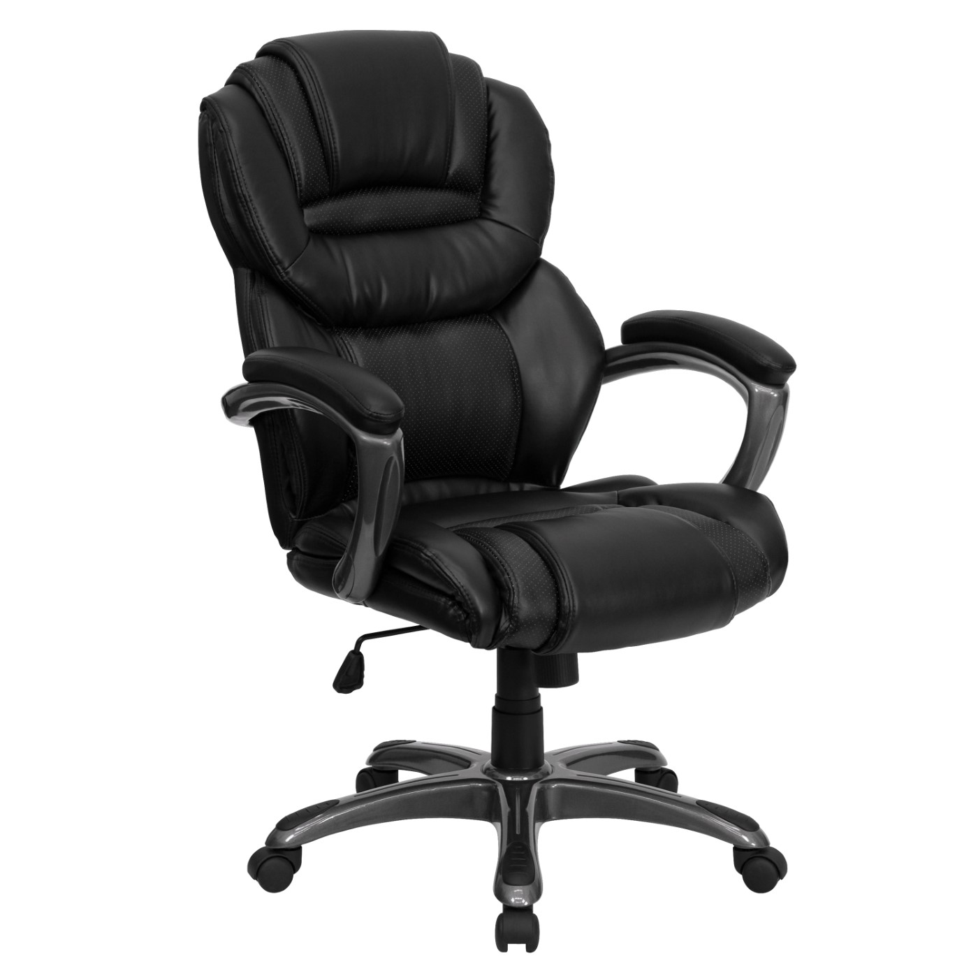 HIGH BACK BLACK LEATHERSOFT EXECUTIVE SWIVEL ERGONOMIC OFFICE CHAIR WITH ARMS: <font color=green>FREE SHIPPING!</font> HIGH BACK BLACK LEATHERSOFT EXECUTIVE SWIVEL ERGONOMIC OFFICE CHAIR WITH ARMS: <font color=green>FREE SHIPPING!</font>