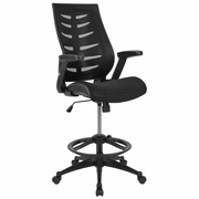 HIGH BACK BLACK MESH SPINE-BACK ERGONOMIC DRAFTING CHAIR WITH ADJUSTABLE FOOT RING AND ADJUSTABLE FLIP-UP ARMS: <font color=green>FREE SHIPPING!</font> HIGH BACK BLACK MESH SPINE-BACK ERGONOMIC DRAFTING CHAIR WITH ADJUSTABLE FOOT RING AND ADJUSTABLE FLIP-UP ARMS: <font color=green>FREE SHIPPING!</font>
