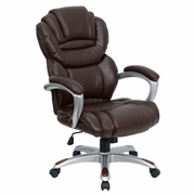 HIGH BACK BROWN LEATHERSOFT EXECUTIVE SWIVEL ERGONOMIC OFFICE CHAIR WITH ARMS: <font color=green>FREE SHIPPING!</font>