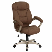HIGH BACK BROWN MICROFIBER CONTEMPORARY EXECUTIVE SWIVEL ERGONOMIC OFFICE CHAIR WITH ARMS: <font color=green>FREE SHIPPING!</font>