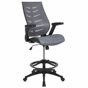 HIGH BACK DARK GRAY MESH SPINE-BACK ERGONOMIC DRAFTING CHAIR WITH ADJUSTABLE FOOT RING AND ADJUSTABLE FLIP-UP ARMS: <font color=green>FREE SHIPPING!</font> HIGH BACK DARK GRAY MESH SPINE-BACK ERGONOMIC DRAFTING CHAIR WITH ADJUSTABLE FOOT RING AND ADJUSTABLE FLIP-UP ARMS: <font color=green>FREE SHIPPING!</font>
