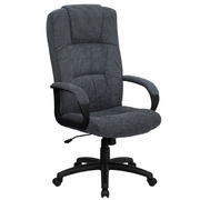 HIGH BACK GRAY FABRIC EXECUTIVE SWIVEL OFFICE CHAIR WITH ARMS: <font color=green>FREE SHIPPING!</font>