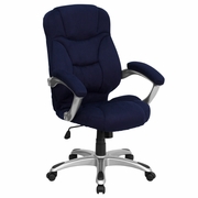 HIGH BACK NAVY BLUE MICROFIBER CONTEMPORARY EXECUTIVE SWIVEL ERGONOMIC OFFICE CHAIR WITH ARMS: <font color=green>FREE SHIPPING!</font>