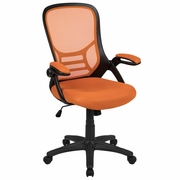 HIGH BACK ORANGE MESH ERGONOMIC SWIVEL OFFICE CHAIR WITH BLACK FRAME AND FLIP-UP ARMS: <font color=green>FREE SHIPPING!</font> HIGH BACK ORANGE MESH ERGONOMIC SWIVEL OFFICE CHAIR WITH BLACK FRAME AND FLIP-UP ARMS: <font color=green>FREE SHIPPING!</font>