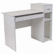 HIGHLAND PARK WHITE COMPUTER DESK WITH SHELVES AND DRAWER <font color=green>FREE SHIPPING!</font>