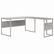 HYBRID 60W X 30D L SHAPED TABLE DESK WITH METAL LEGS: PLATINUM GRAY <FONT COLOR=GREEN>-FREE SHIPPING-</FONT> HYBRID 60W X 30D L SHAPED TABLE DESK WITH METAL LEGS: PLATINUM GRAY <FONT COLOR=GREEN>-FREE SHIPPING-</FONT>
