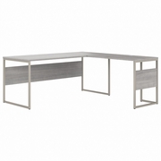 HYBRID 72W X 30D L SHAPED TABLE DESK WITH METAL LEGS: PLATINUM GRAY <FONT COLOR=GREEN>-FREE SHIPPING-</FONT> HYBRID 72W X 30D L SHAPED TABLE DESK WITH METAL LEGS: PLATINUM GRAY <FONT COLOR=GREEN>-FREE SHIPPING-</FONT>