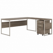 HYBRID 72W X 30D L SHAPED TABLE DESK WITH MOBILE FILE CABINET: MODERN HICKORY <FONT COLOR=GREEN>-FREE SHIPPING-</FONT> HYBRID 72W X 30D L SHAPED TABLE DESK WITH MOBILE FILE CABINET: MODERN HICKORY <FONT COLOR=GREEN>-FREE SHIPPING-</FONT>