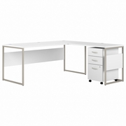HYBRID 72W X 30D L SHAPED TABLE DESK WITH MOBILE FILE CABINET: WHITE  <FONT COLOR=GREEN>-FREE SHIPPING-</FONT> HYBRID 72W X 30D L SHAPED TABLE DESK WITH MOBILE FILE CABINET: WHITE  <FONT COLOR=GREEN>-FREE SHIPPING-</FONT>
