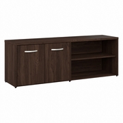 HYBRID LOW STORAGE CABINET WITH DOORS AND SHELVES: BLACK WALNUT <FONT COLOR=GREEN>-FREE SHIPPING-</FONT>