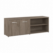 HYBRID LOW STORAGE CABINET WITH DOORS AND SHELVES: MODERN HICKORY <FONT COLOR=GREEN>-FREE SHIPPING-</FONT>