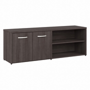 HYBRID LOW STORAGE CABINET WITH DOORS AND SHELVES: STORM GRAY  <FONT COLOR=GREEN>-FREE SHIPPING-</FONT>
