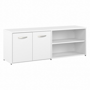 HYBRID LOW STORAGE CABINET WITH DOORS AND SHELVES: WHITE <FONT COLOR=GREEN>-FREE SHIPPING-</FONT>