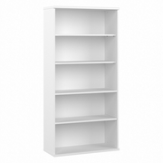HYBRID TALL 5 SHELF BOOKCASE: WHITE <FONT COLOR=GREEN>-FREE SHIPPING-</FONT>