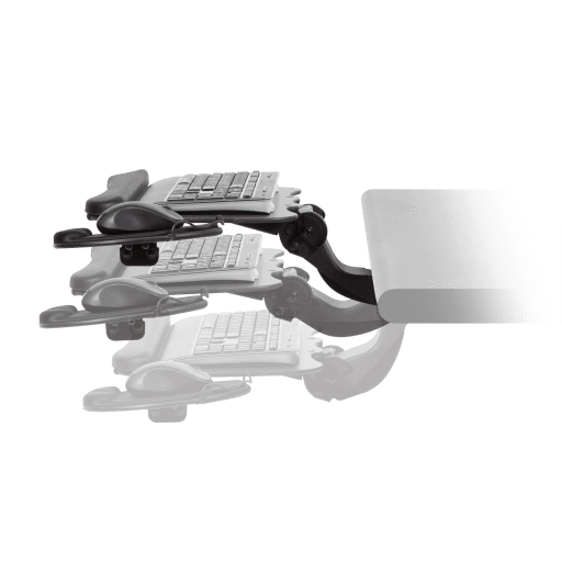 KT819 COMPACT KEYBOARD ARM W/19INCH KEYBOARD TRAY WITH SWIVEL MOUSE