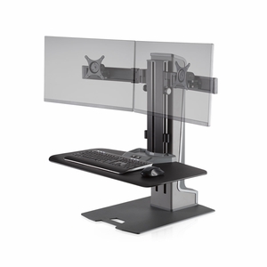 INNOVATIVE EH-WNSTE-2-CW WINSTON-E� SIT-STAND DUAL MONITOR MOUNT W/ COMPACT WORKSURFACE.
