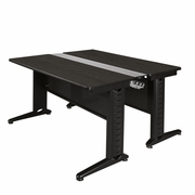 ION FIXED HEIGHT 48 X 58 IN. 2 PERSON BENCH WORKSTATION DESK- ASH GREY. FREE SHIPPING.