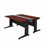 ION FIXED HEIGHT 66 X 58 IN. 2 PERSON BENCH WORKSTATION DESK- CHERRY. FREE SHIPPING.