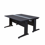 ION FIXED HEIGHT 72 X 58 IN. 2 PERSON BENCH WORKSTATION DESK- GREY. FREE SHIPPING.