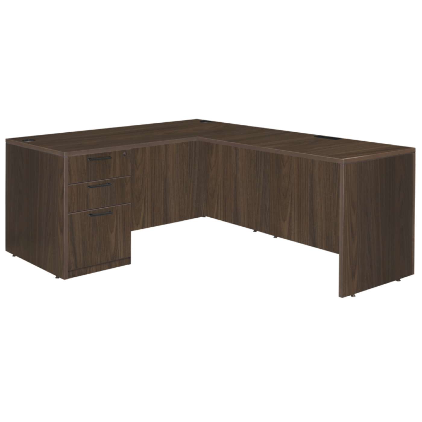 Ergonomic Home Heritage 60 x 77 in. L Desk with Single Full Pedestal Drawer Unit- Neo Walnut<br><FONT COLOR=GREEN>-FREE SHIPPING-</FONT> Ergonomic Home Heritage 60 x 77 in. L Desk with Single Full Pedestal Drawer Unit- Neo Walnut<br><FONT COLOR=GREEN>-FREE SHIPPING-</FONT>