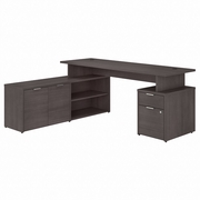 JAMESTOWN 72W L SHAPED DESK WITH DRAWERS: STORM GRAY <FONT COLOR=GREEN>-FREE SHIPPING-</FONT> JAMESTOWN 72W L SHAPED DESK WITH DRAWERS: STORM GRAY <FONT COLOR=GREEN>-FREE SHIPPING-</FONT>