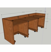 JUDGE'S BENCH W/CASTERS FOR MOBILITY. ITEM #REG3PJD