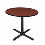 LARGE 42 IN. ROUND X-BASE BREAKROOM TABLE- CHERRY <FONT COLOR=GREEN>-FREE SHIPPING-</FONT>