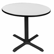 LARGE 42 IN. ROUND X-BASE BREAKROOM TABLE- WHITE <FONT COLOR=GREEN>-FREE SHIPPING-</FONT>