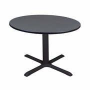 LARGE 48 IN. ROUND X-BASE BREAKROOM TABLE- GREY <FONT COLOR=GREEN>-FREE SHIPPING-</FONT>