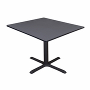 LARGE 48 IN. SQUARE X-BASE BREAKROOM TABLE- GREY <FONT COLOR=GREEN>-FREE SHIPPING-</FONT>