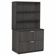 LATERAL FILE WITH OPEN HUTCH- ASH GREY <FONT COLOR=GREEN>-FREE SHIPPING-</FONT>