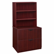 LATERAL FILE WITH OPEN HUTCH- MAHOGANY <FONT COLOR=GREEN>-FREE SHIPPING-</FONT>