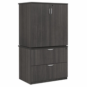 LATERAL FILE WITH STACKABLE STORAGE CABINET- ASH GREY <FONT COLOR=GREEN>-FREE SHIPPING-</FONT>