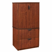 LATERAL FILE WITH STACKABLE STORAGE CABINET- CHERRY <FONT COLOR=GREEN>-FREE SHIPPING-</FONT>