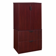 LATERAL FILE WITH STACKABLE STORAGE CABINET- MAHOGANY <FONT COLOR=GREEN>-FREE SHIPPING-</FONT>