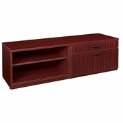 LATERAL OPEN SHELF LOW CREDENZA- MAHOGANY <FONT COLOR=GREEN>-FREE SHIPPING-</FONT>