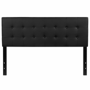 LENNOX TUFTED UPHOLSTERED QUEEN SIZE HEADBOARD IN BLACK VINYL: <font color=green>FREE SHIPPING!</font>