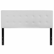 LENNOX TUFTED UPHOLSTERED QUEEN SIZE HEADBOARD IN WHITE VINYL <font color=green>FREE SHIPPING!</font>