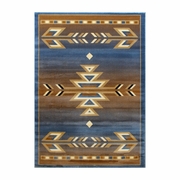 LODI COLLECTION SOUTHWESTERN 6' X 9' BLUE AREA RUG - OLEFIN RUG WITH JUTE BACKING FOR HALLWAY, ENTRYWAY, BEDROOM, LIVING ROOM: <font color=green>FREE SHIPPING!</font>