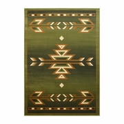 LODI COLLECTION SOUTHWESTERN 8' X 10' GREEN AREA RUG - OLEFIN RUG WITH JUTE BACKING FOR HALLWAY, ENTRYWAY, BEDROOM, LIVING ROOM <font color=green>FREE SHIPPING!</font>