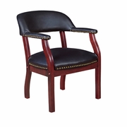 LOW CURVED BACK WITH SADDLE SEAT CAPTAIN CHAIR- BLACK <FONT COLOR=GREEN>-FREE SHIPPING-</FONT>