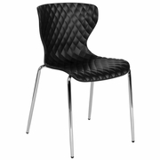 LOWELL CONTEMPORARY DESIGN BLACK PLASTIC STACK CHAIR: <font color=green>FREE SHIPPING!</font>