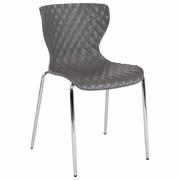 LOWELL CONTEMPORARY DESIGN GRAY PLASTIC STACK CHAIR: <font color=green>FREE SHIPPING!</font>