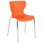 LOWELL CONTEMPORARY DESIGN ORANGE PLASTIC STACK CHAIR <font color=green>FREE SHIPPING!</font>