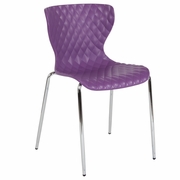 LOWELL CONTEMPORARY DESIGN PURPLE PLASTIC STACK CHAIR: <font color=green>FREE SHIPPING!</font>